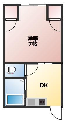 ペンリバー(1K/2階)の間取り写真