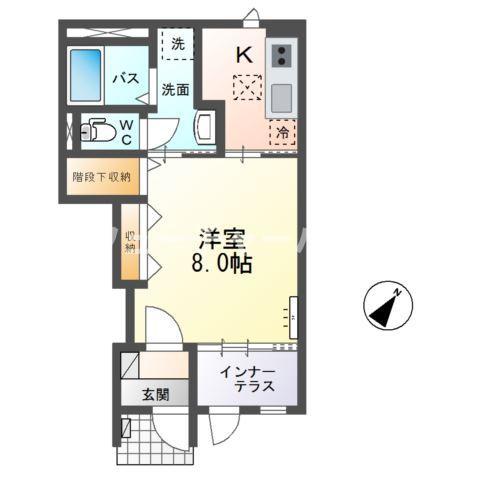 那珂市菅谷字寄居 アパート(1K/1階)の間取り写真
