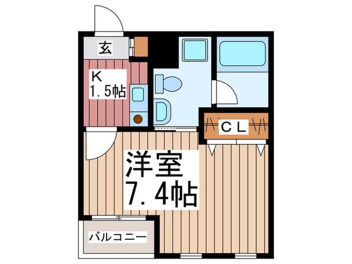 オンワード中根(1K/2階)の間取り写真