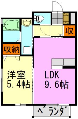 マ シェリI(1LDK/1階)の間取り写真