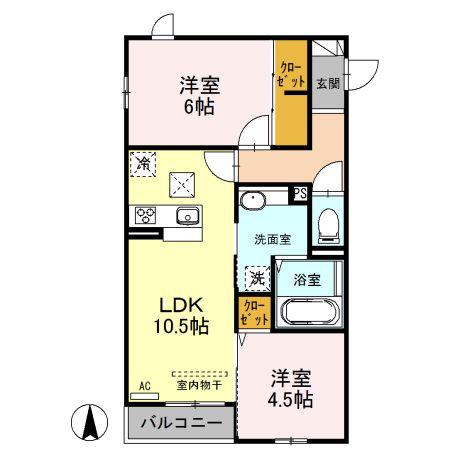 ARTENSIA(2LDK/1階)の間取り写真