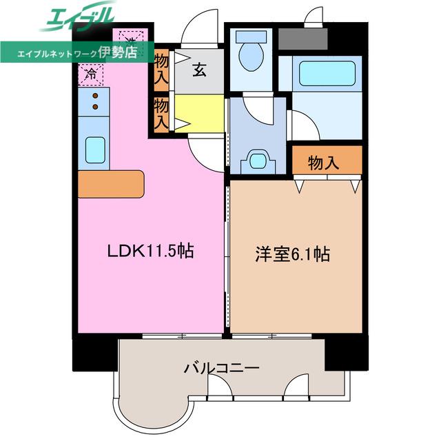 志摩アーバンリゾート二番館(1LDK/2階)の間取り写真