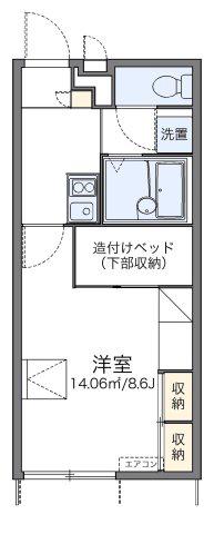 レオパレストゥルーハート(1K/1階)の間取り写真
