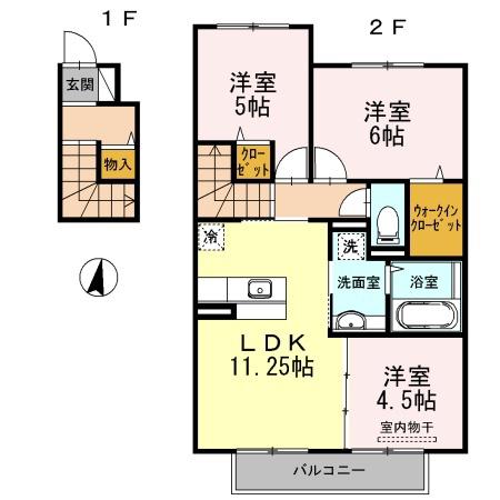 フレンダ神前(3LDK/2階)の間取り写真