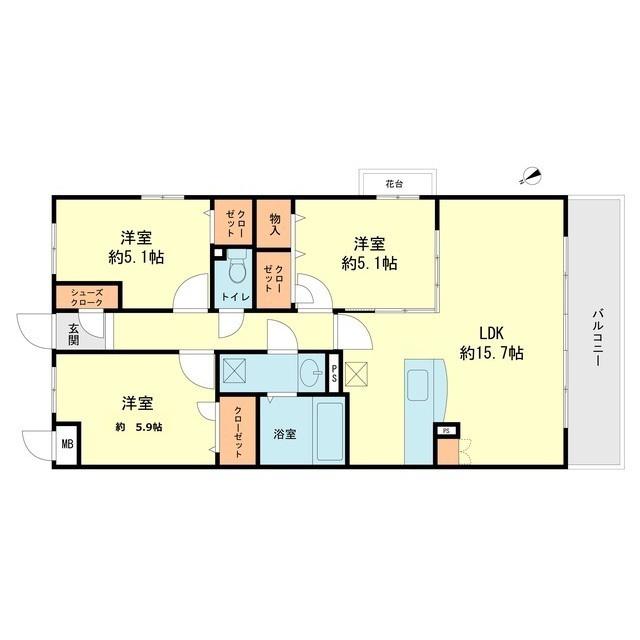 VILLA・COPAIN (3LDK/3階)の間取り写真