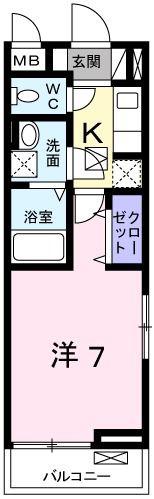 フリーデハクロ(1K/1階)の間取り写真