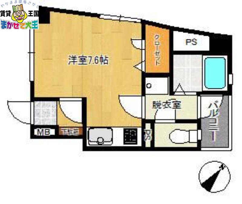 モンパルト万屋(ワンルーム/7階)の間取り写真