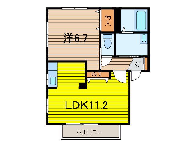 ウィン中浦和II(1LDK/2階)の間取り写真