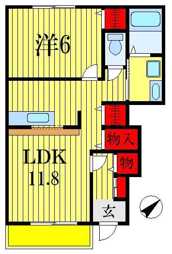 ヴィラ フェリーチェ(1LDK/1階)の間取り写真
