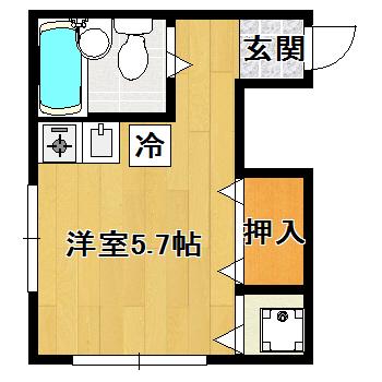 メリーセルバ(ワンルーム/2階)の間取り写真