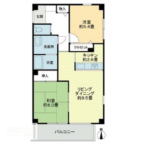 フォブール高須(2LDK/1階)の間取り写真