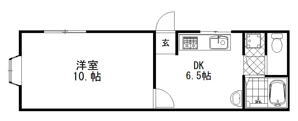 シティコスモ神宮(1DK/1階)の間取り写真