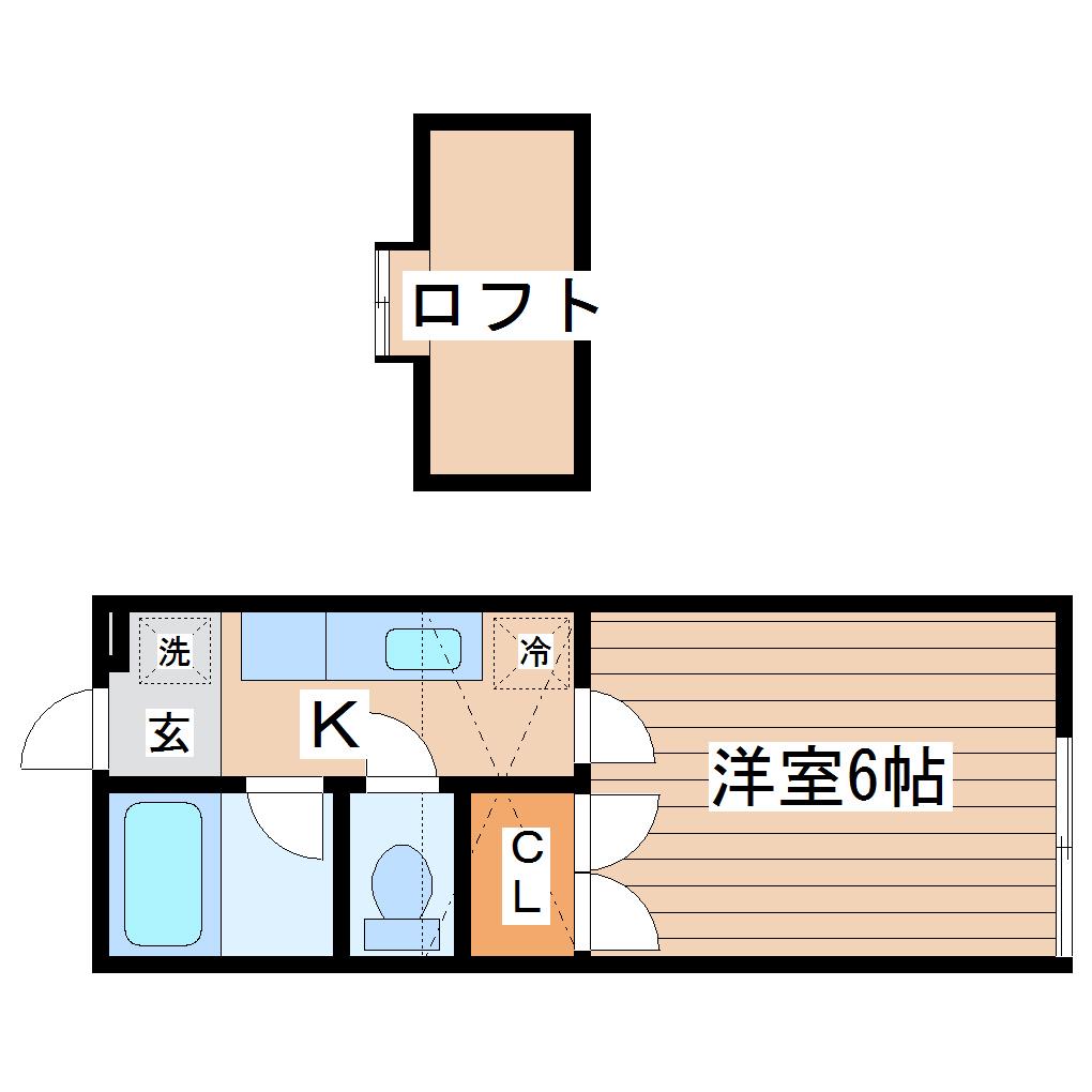 アーバンシティ長命ヶ丘(1K/2階)の間取り写真
