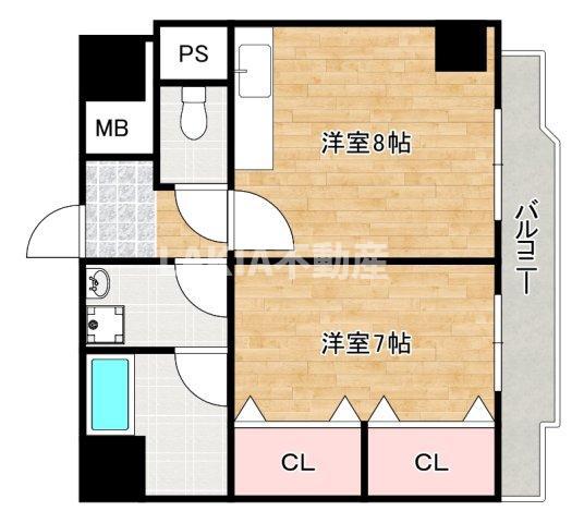 ルプリーズ天王寺(1LDK/2階)の間取り写真