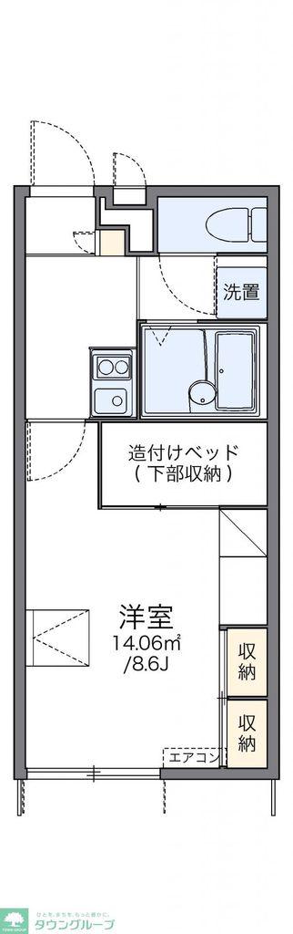 レオパレスウエスト PLACE(1K/1階)の間取り写真