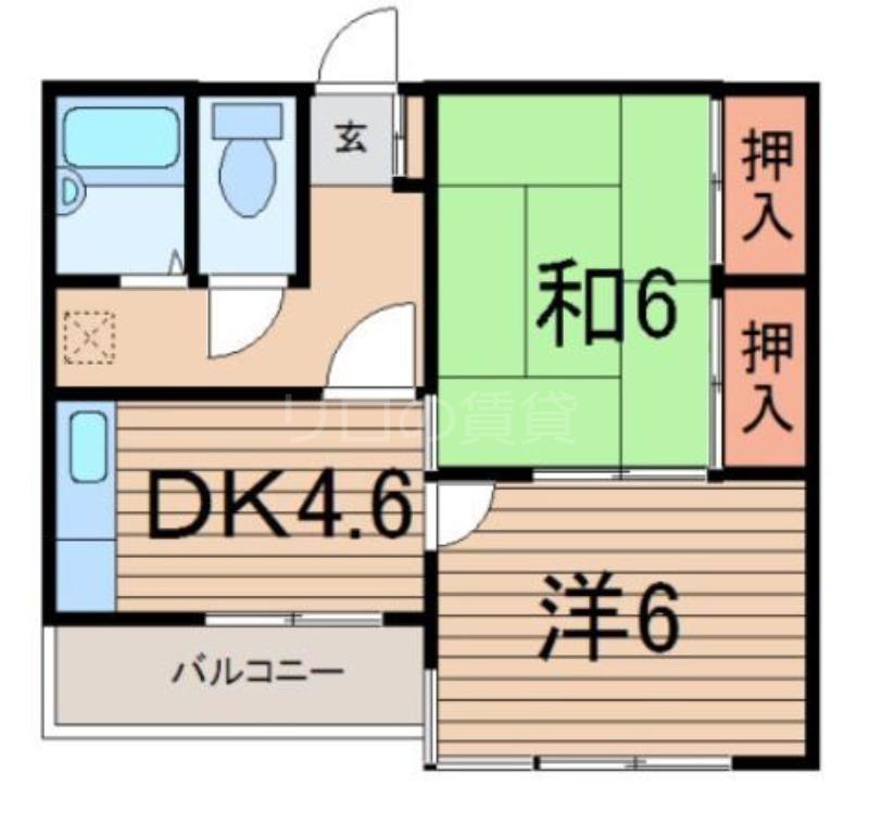 カサベルデセヒア(2DK/3階)の間取り写真