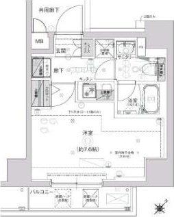 CREST TAPP SHIN YOKOHAMA(1K/9階)の間取り写真