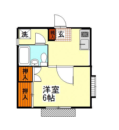 メゾンモト(1K/1階)の間取り写真