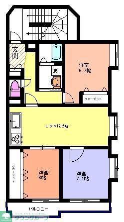 パストラル湘南(3LDK/3階)の間取り写真