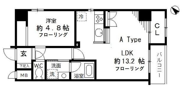 智光ビル(1LDK/2階)の間取り写真