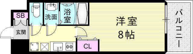 LIVIAZ KOBE SOLEIL(1K/3階)の間取り写真