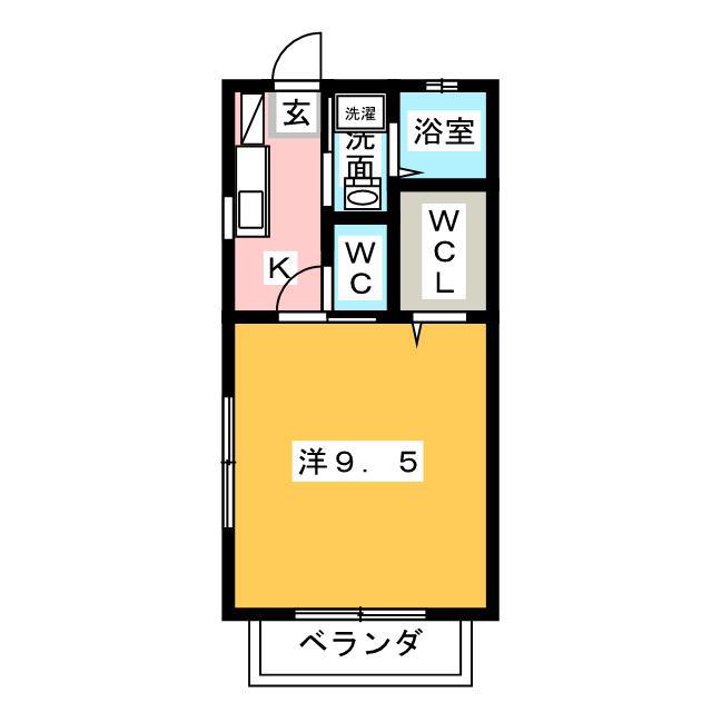 メゾン ドゥ ソレイユI(1K/1階)の間取り写真