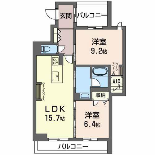 ドラセナテラス(2LDK/2階)の間取り写真