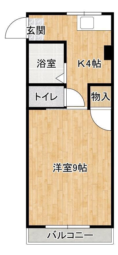 ヴィラ稗田(1K/3階)の間取り写真