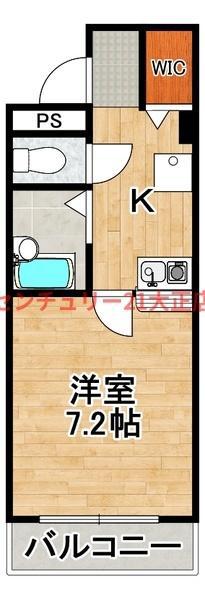 エクシード弁天Ⅱ(1K/5階)の間取り写真