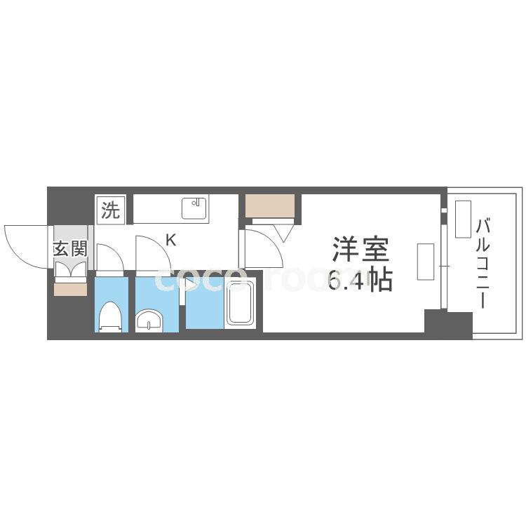 プレサンス堺筋本町エグゼブラン(1K/11階)の間取り写真