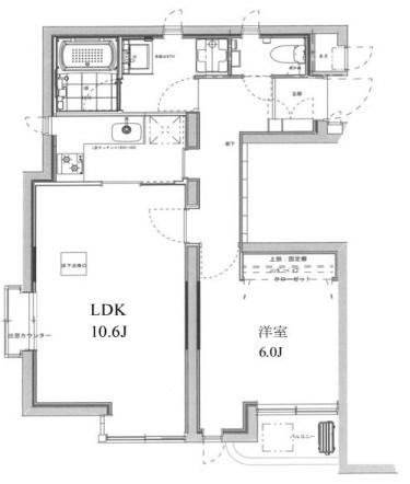 ヴァン・ヴェール武蔵小山(1LDK/1階)の間取り写真