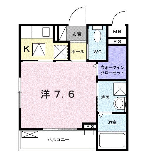 プレシャス・グリーン(1K/1階)の間取り写真
