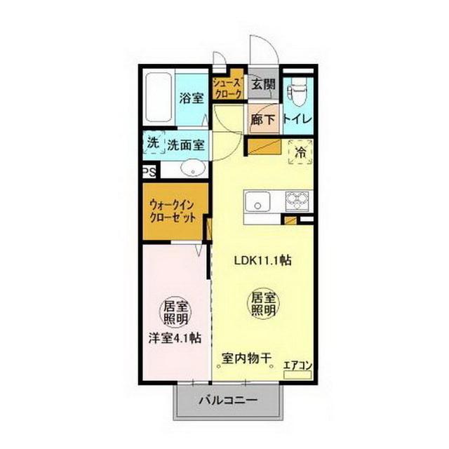グランマーレMITO F(1LDK/2階)の間取り写真