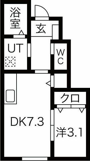 ALLEGIO さくら通(1DK/1階)の間取り写真