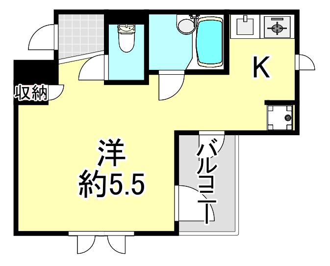 SES本山ハイツ(1K/1階)の間取り写真