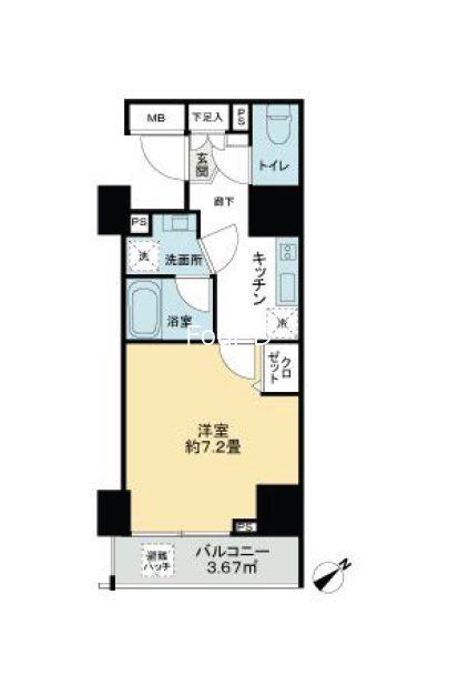 AXAS汐留(1K/5階)の間取り写真