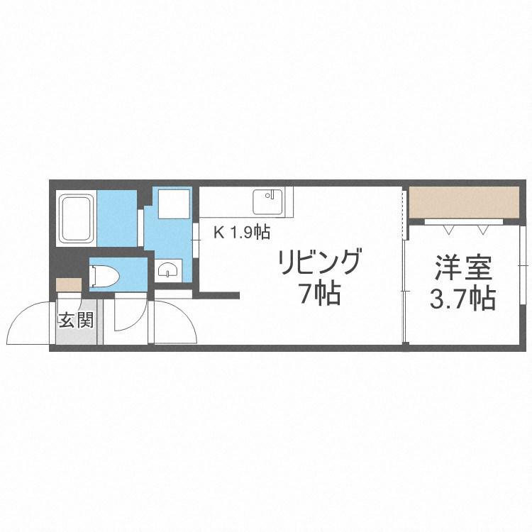 フェリスインフィニートN12(1LDK/4階)の間取り写真