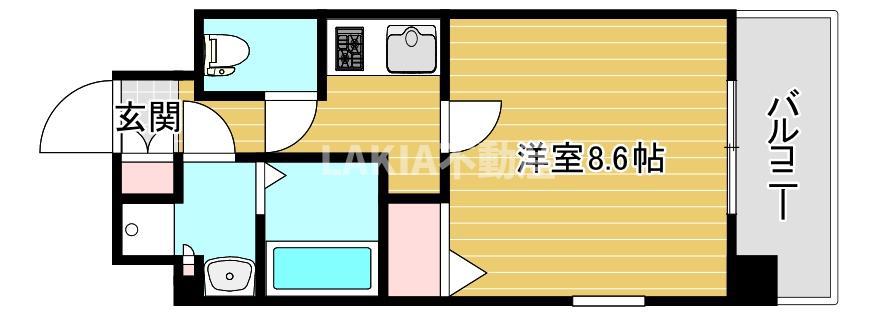 クリスタルグランツ大阪BAY(1K/4階)の間取り写真