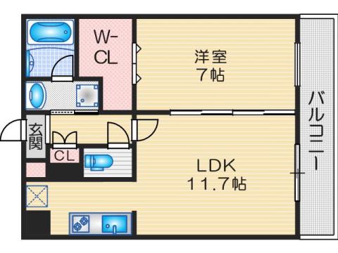 NOIX・DE・COCO(1LDK/2階)の間取り写真