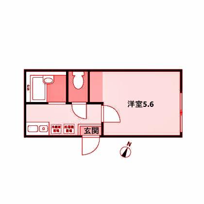 エミール生麦(1K/2階)の間取り写真