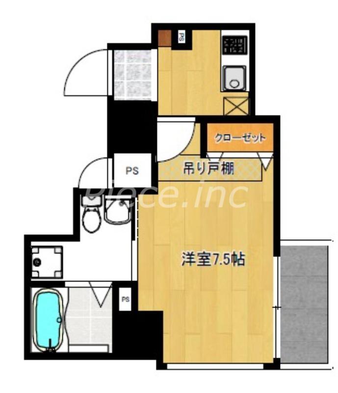 SERENITE本町 ROJI 02(1K/2階)の間取り写真