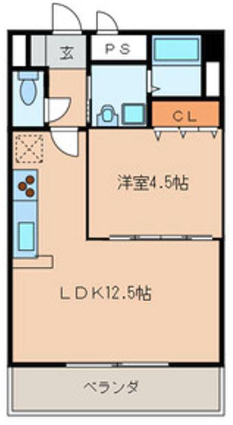 E.POPULARII(1LDK/1階)の間取り写真