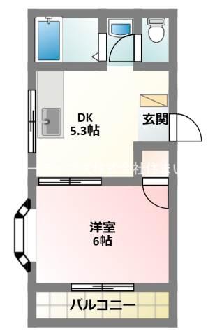 ハイツスズカ(1DK/2階)の間取り写真