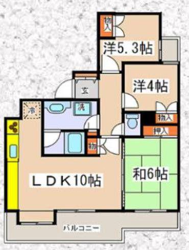 ファミールヴィラ多摩(3LDK/3階)の間取り写真