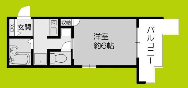 眞柄ビル(1K/5階)の間取り写真