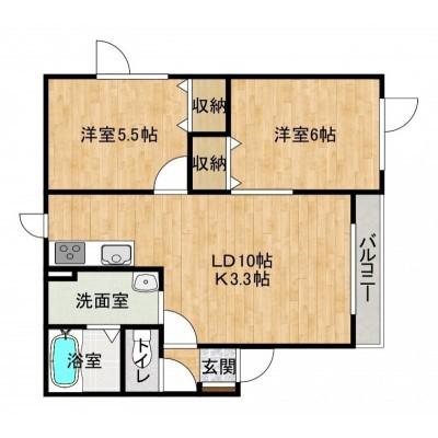 LU SUD(2LDK/2階)の間取り写真