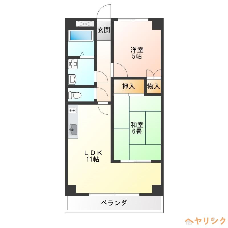 サンモールNAGATA(2LDK/1階)の間取り写真
