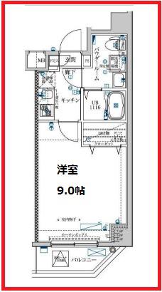 エスファルベ プレスト東日暮里(1K/8階)の間取り写真