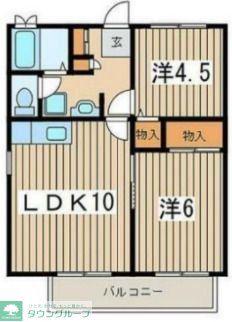 ファインビュー(2LDK/1階)の間取り写真