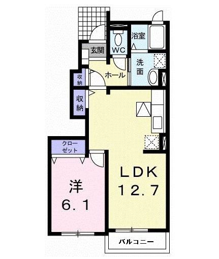 レイクサイド柏の葉壱番館(1LDK/1階)の間取り写真